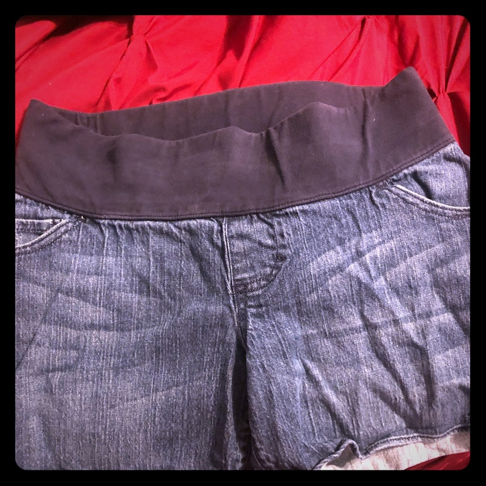 Maternity jean shorts